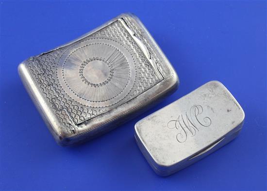 Two silver snuff boxes.